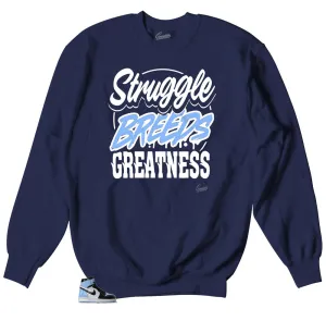 Retro 1 Uni Blue Patent Struggle Breeds Sweater