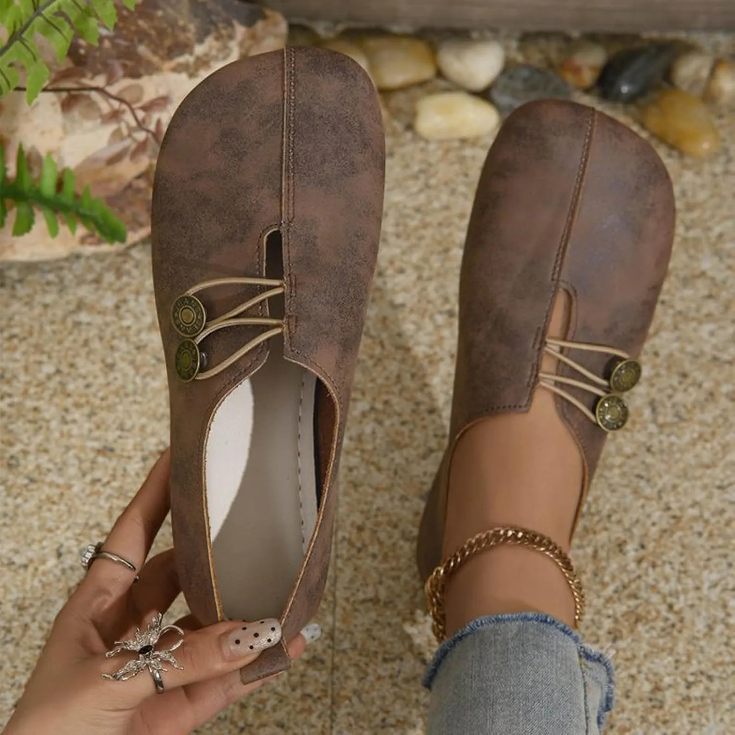 Retro Loafers for Women Fashion Boat Shoes Slip on Sneakers Business Lightweight Hiking Workout Footwear
