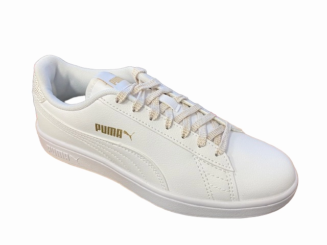 Stable Heel Counter Puma scarpa sneakers da ragazzi Smash v2 386197 01 bianco-oro