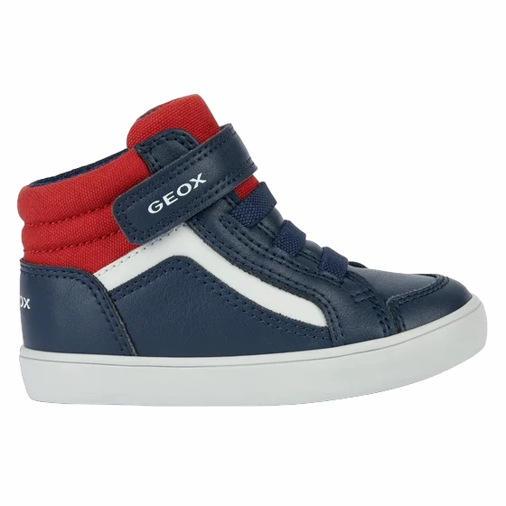 Hyper Durable Geox scarpa alta da bambino con laccio elastico e velcro Gisli B361ND 05410 C0735 blu-rosso