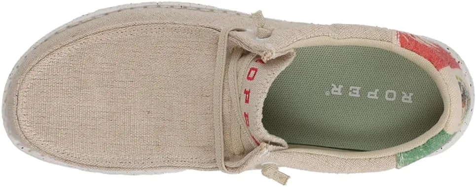 ROPER Mens Hang Loose Patriotic Slip On Casual Shoes - Beige