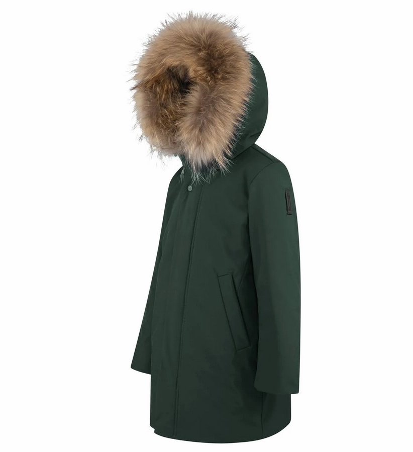 Bomboogie giubbotto parka da bambino con cappuccio e pelliccia CK094VTAC3 307 verde foresta Compact Packable Interchangeable Liner System