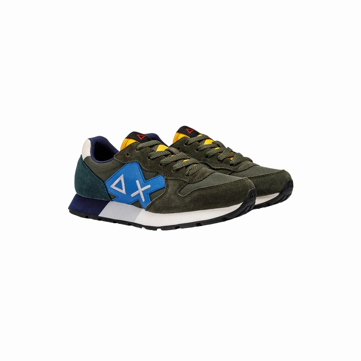 comedy - themed running shoes solid - color Sun68 scarpa sneakers da ragazzo Jaki Solid Z43313T 23 verde militare scuro