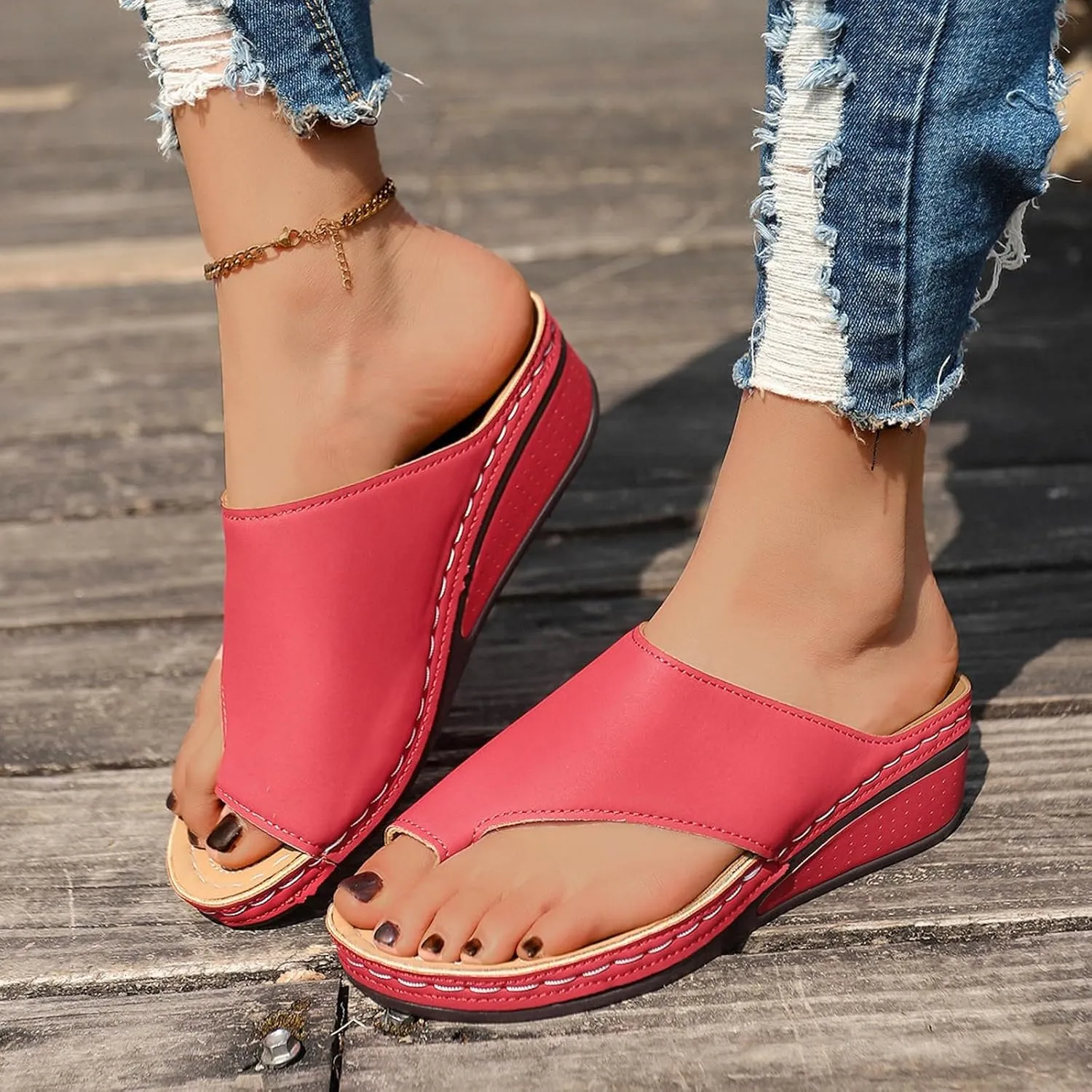Sandalias para Mujer Elegantes, Womens Flat Flip Flops Vintage Leopard Snakeskin Sandal for Beach Holiday Travel Shoes