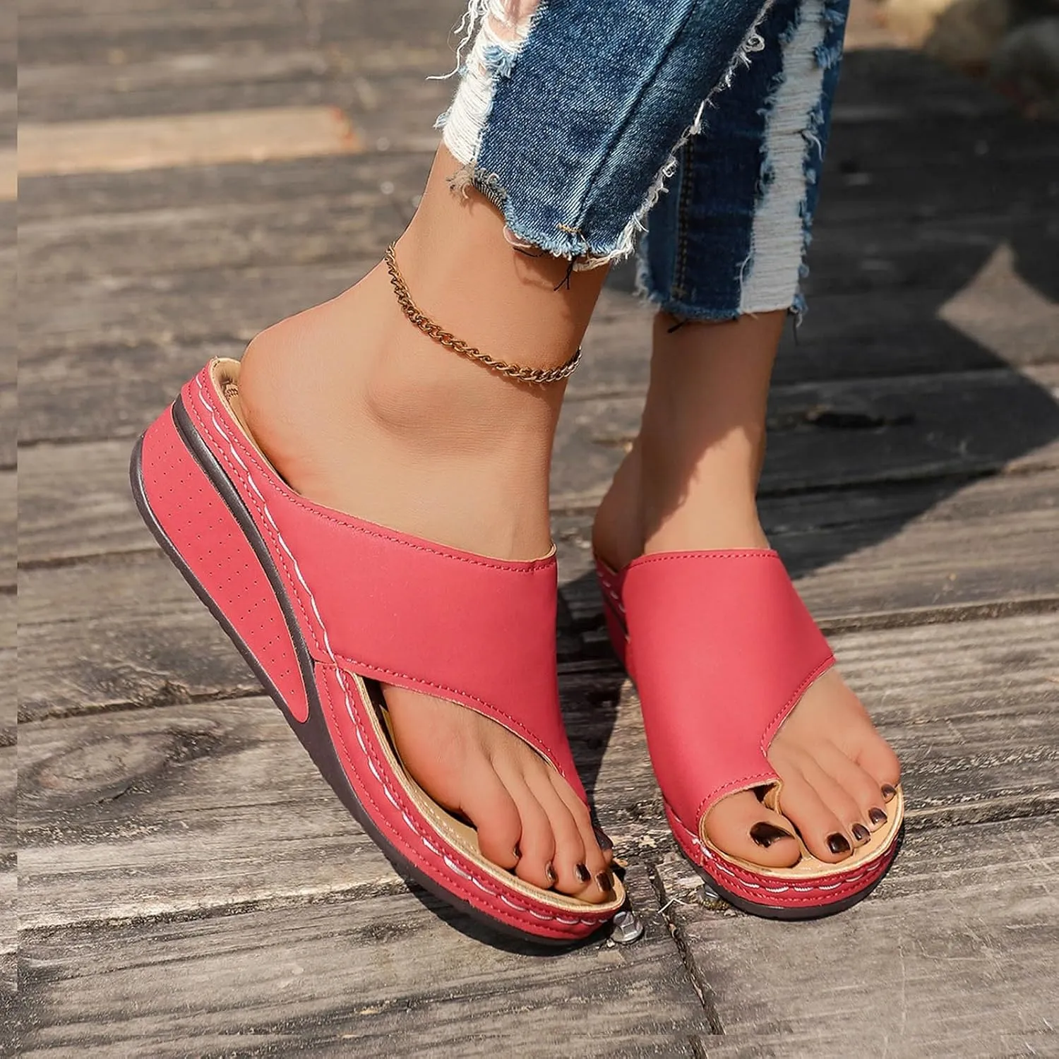 Sandalias para Mujer Elegantes, Womens Flat Flip Flops Vintage Leopard Snakeskin Sandal for Beach Holiday Travel Shoes