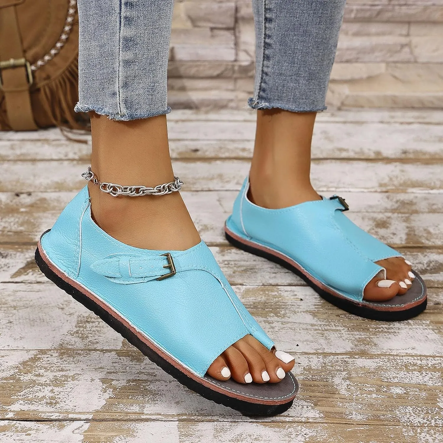 Sandals for Women Dressy Summer 2025 Comfortable Walking Shoes Clip Open Toe Sandal Trendy Slip On Beach Travel Sandal