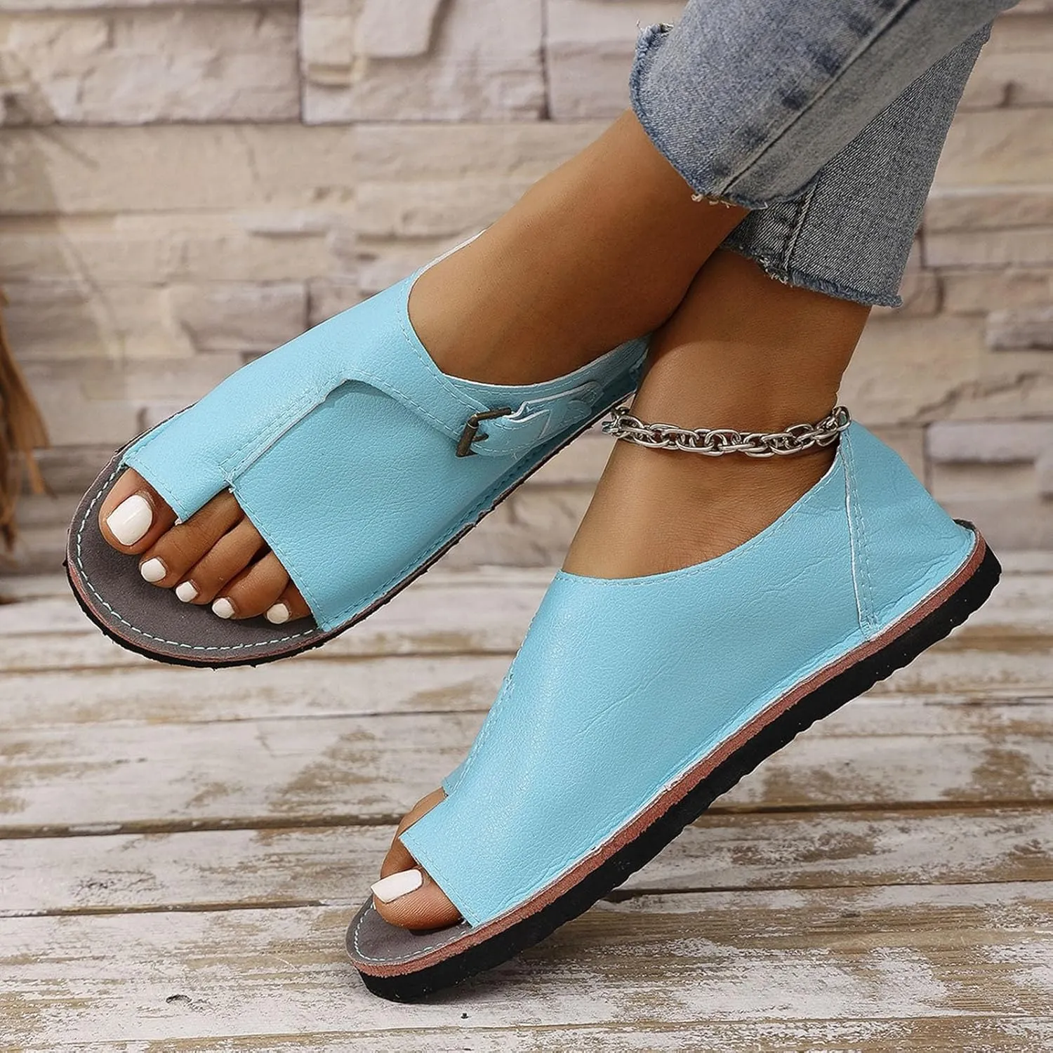 Sandals for Women Dressy Summer 2025 Comfortable Walking Shoes Clip Open Toe Sandal Trendy Slip On Beach Travel Sandal