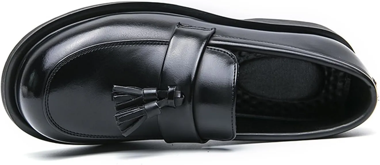 Santimon Loafers for Men Dress Shoes Fashion Casual Slip On Leather Tassel Loafers Business Wedding Prom Boat Shoes
