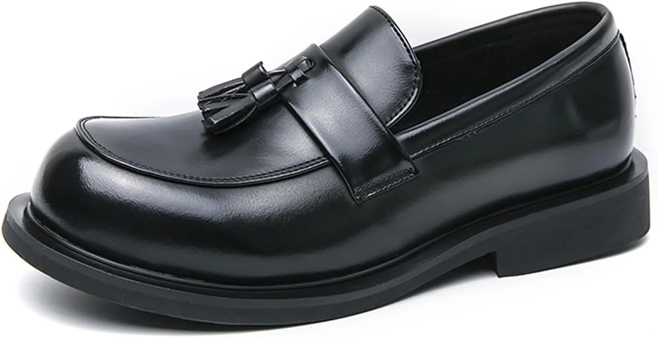 Santimon Loafers for Men Dress Shoes Fashion Casual Slip On Leather Tassel Loafers Business Wedding Prom Boat Shoes