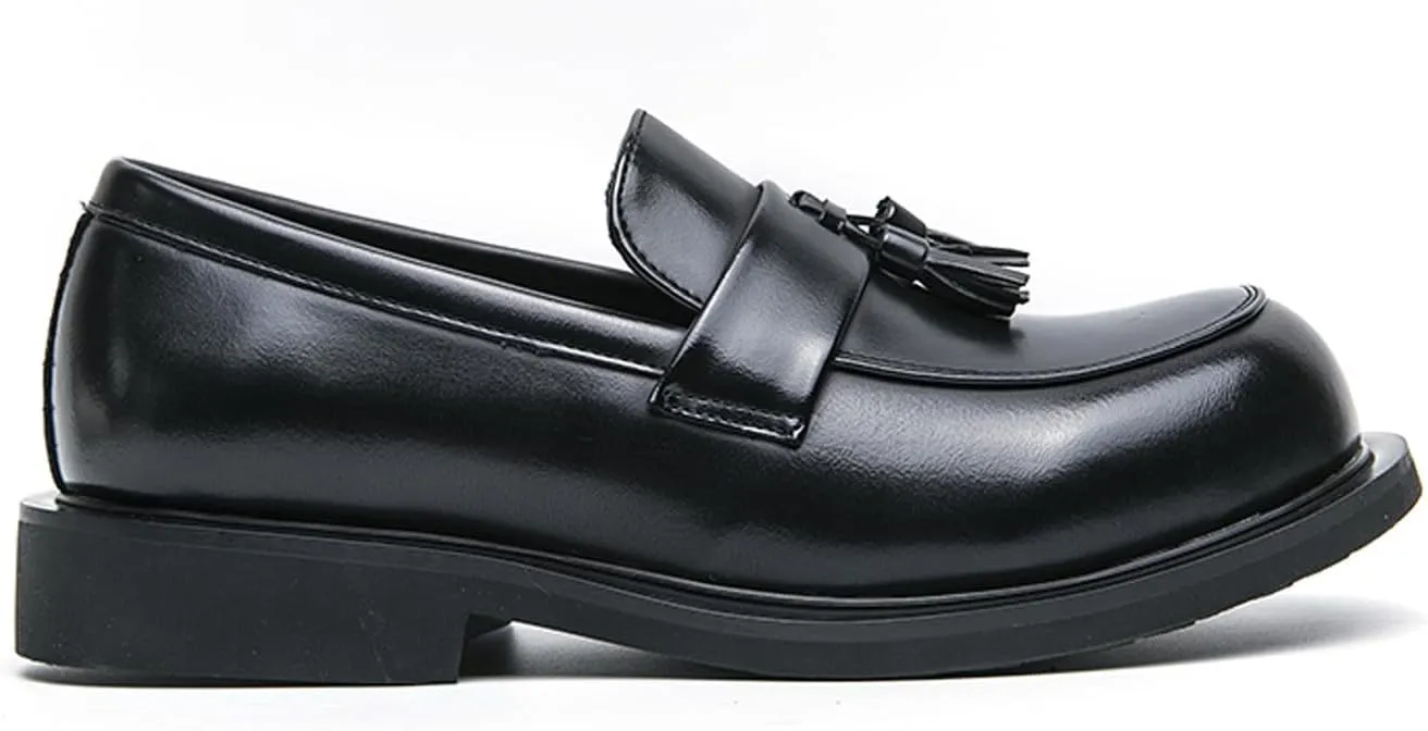 Santimon Loafers for Men Dress Shoes Fashion Casual Slip On Leather Tassel Loafers Business Wedding Prom Boat Shoes