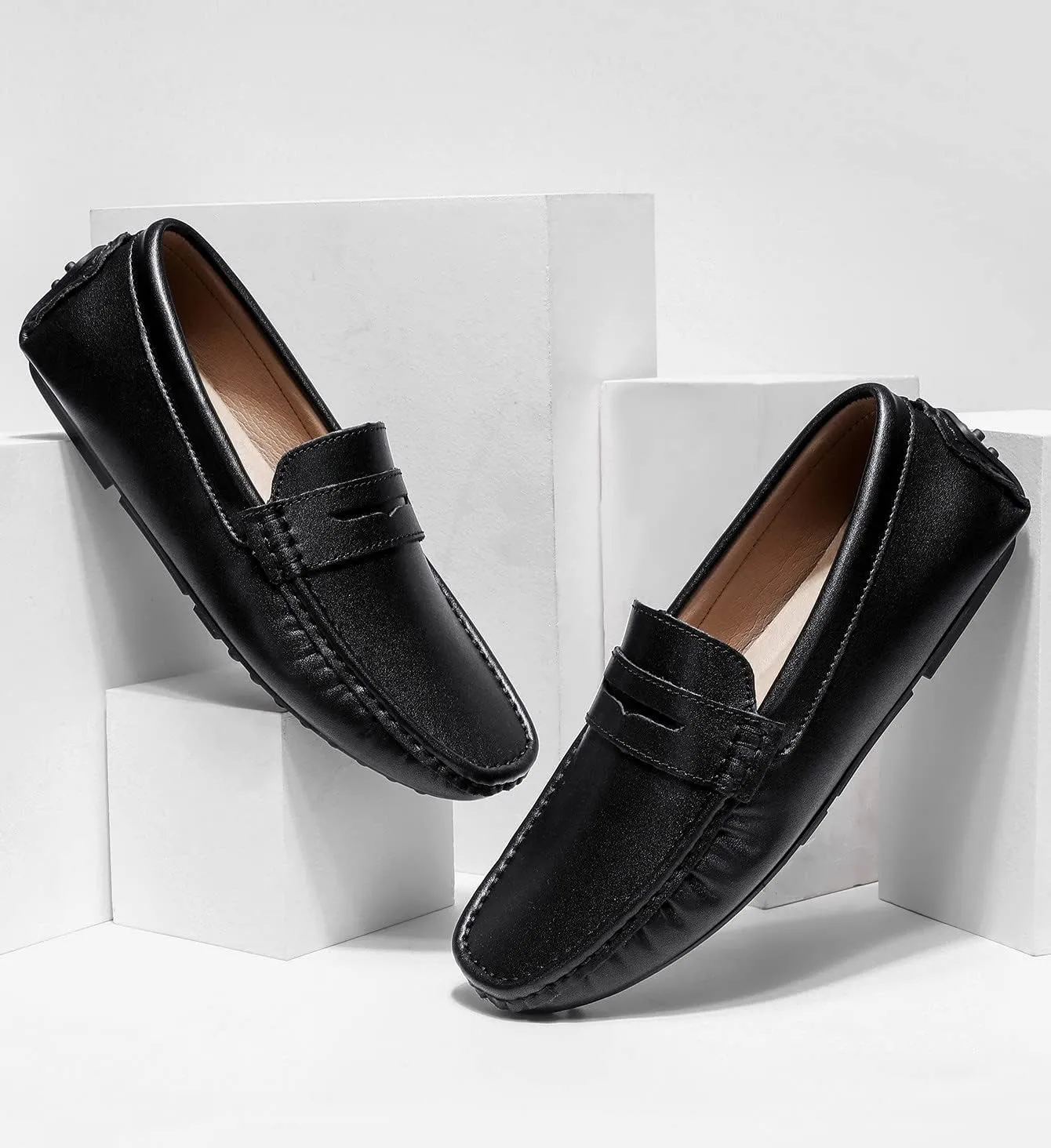 Santimon Men's Loafers Casual Slip On Penny Loafer Lightweight Driving Shoes
