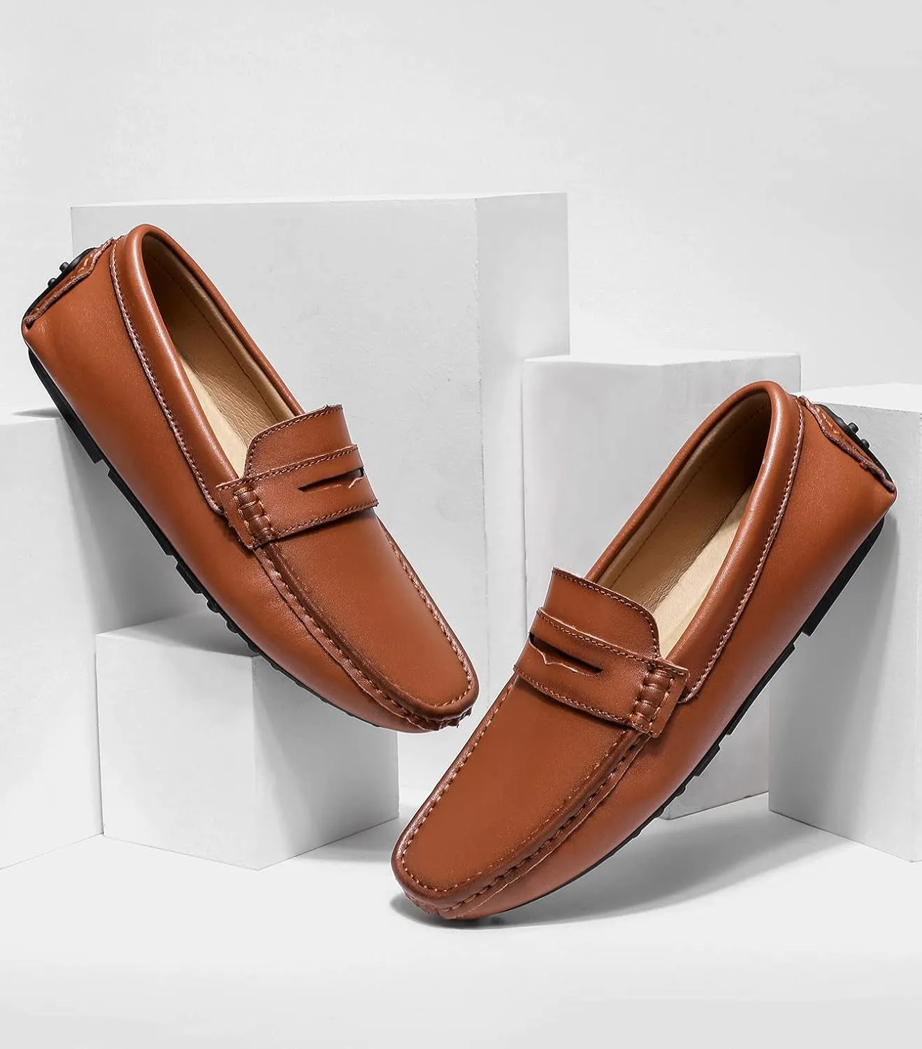 Santimon Men's Loafers Casual Slip On Penny Loafer Lightweight Driving Shoes