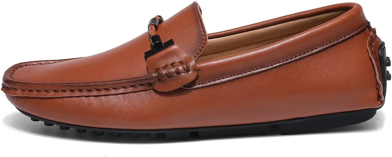 Santimon Men's Penny Loafers Moccasin Driving Shoes Slip On Flats Boat Shoes