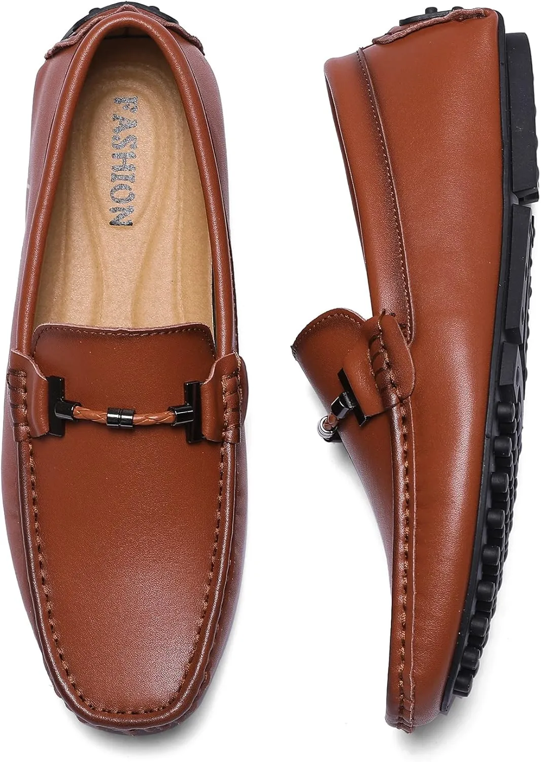 Santimon Men's Penny Loafers Moccasin Driving Shoes Slip On Flats Boat Shoes