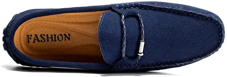 Santimon Men's Suede Casual Loafers Comfortable Office Slip on Lightweight Walking Driving Dress Shoes
