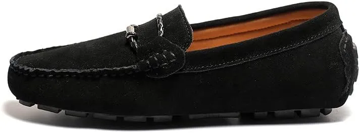 Santimon Men's Suede Casual Loafers Comfortable Office Slip on Lightweight Walking Driving Dress Shoes