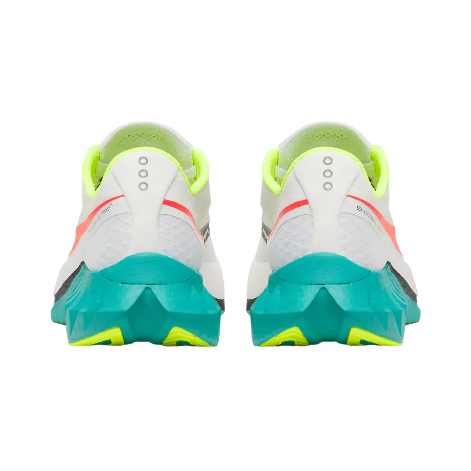 Saucony Men's Endorphin Pro 4 Running Shoes in White/Mutant AW25 square - toe shoes Hybrid Layering