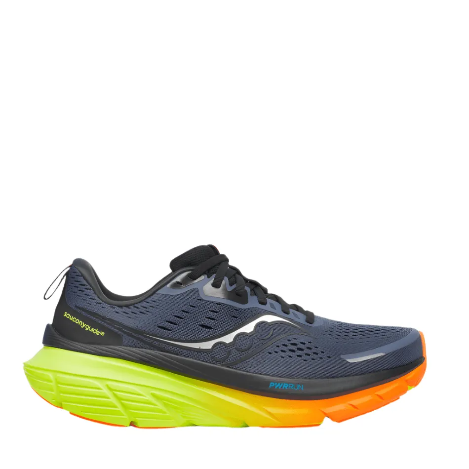 Saucony Men's Guide 18 Running Shoes in Shadow/Vizi AW25 speed equipment