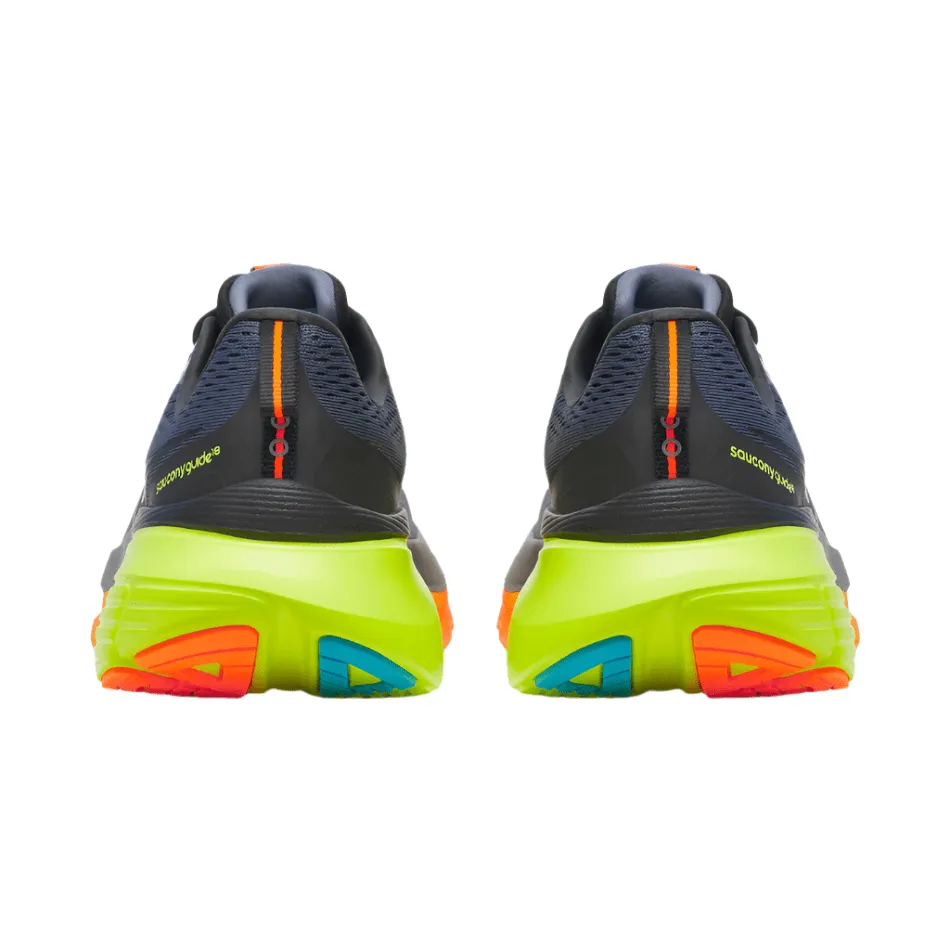 Saucony Men's Guide 18 Running Shoes in Shadow/Vizi AW25 bright - colors shoes Cushioned Heel Counter