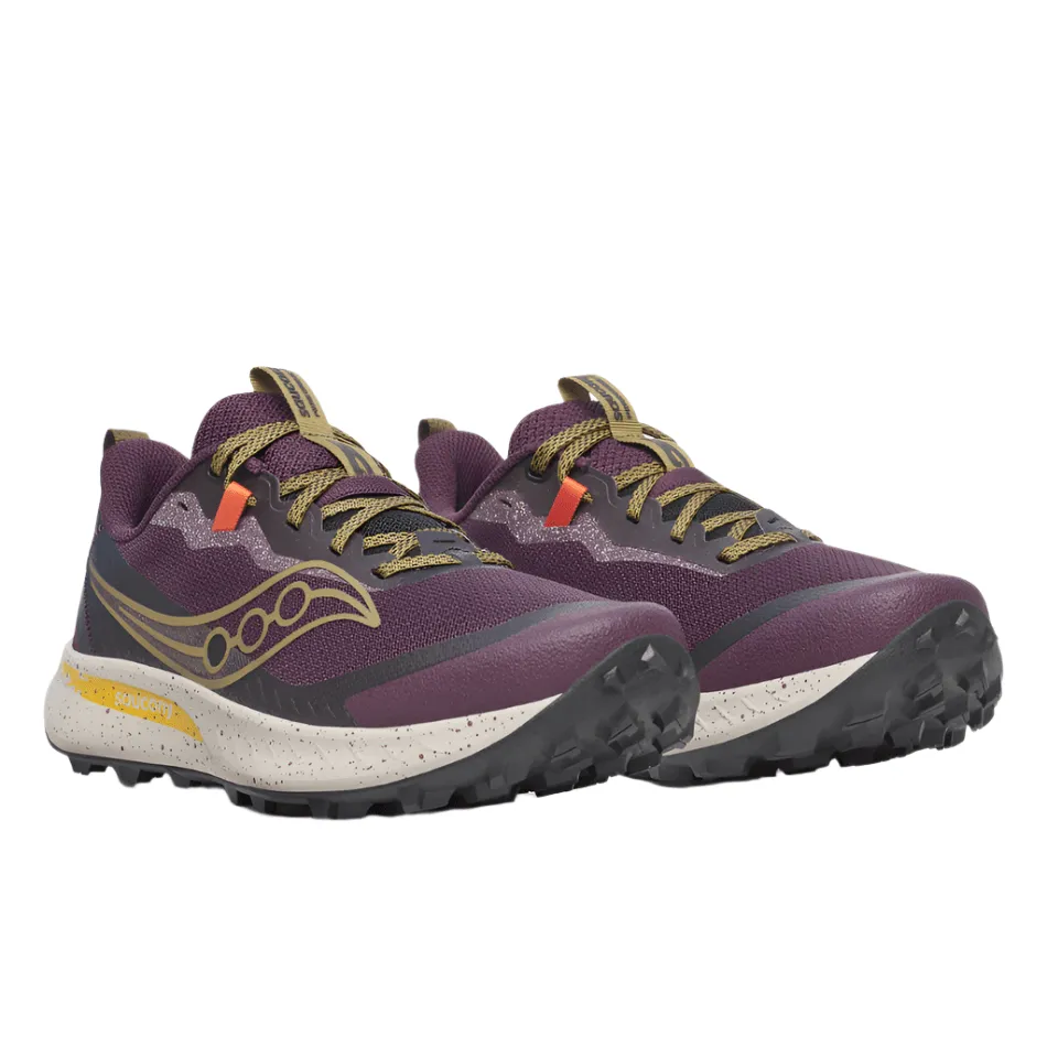 smart watch Saucony Men's Peregrine 15 Trail Running Shoes in Wine/Kodiak AW25