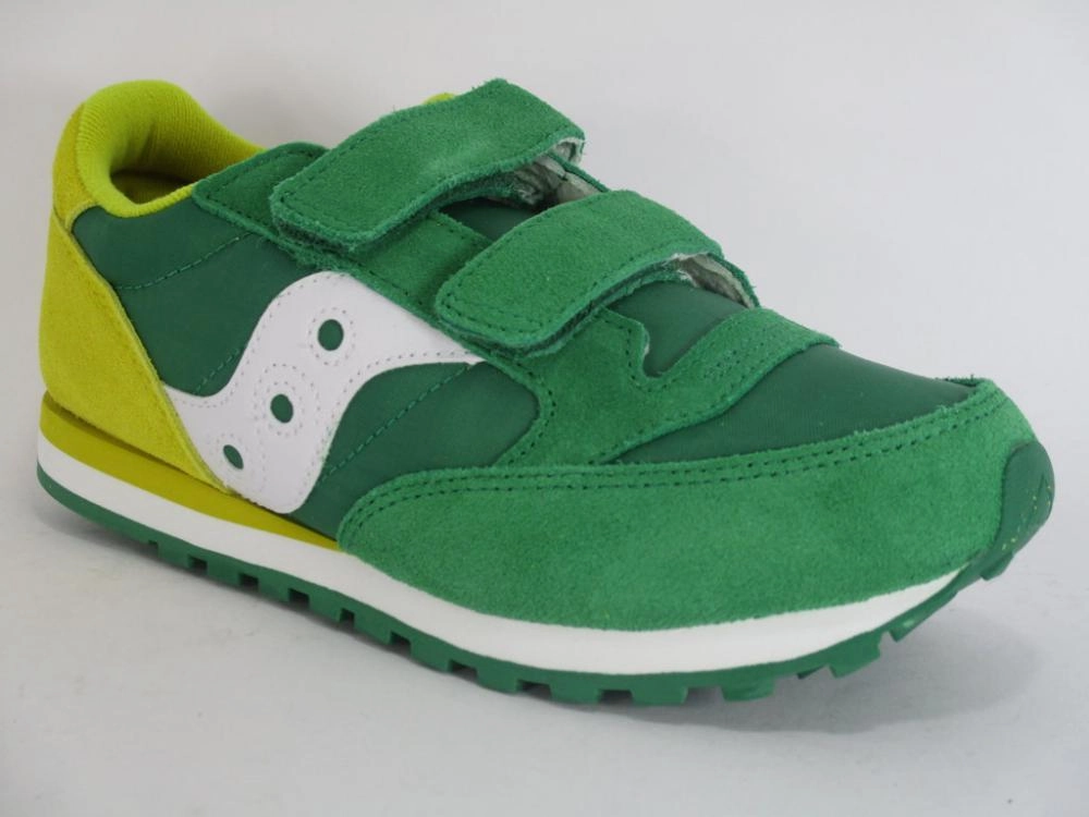foot strength Anti Slip Pattern Saucony Originals Jazz Double HL sneakers da bambino con lo strappo SK261010 verde-giallo