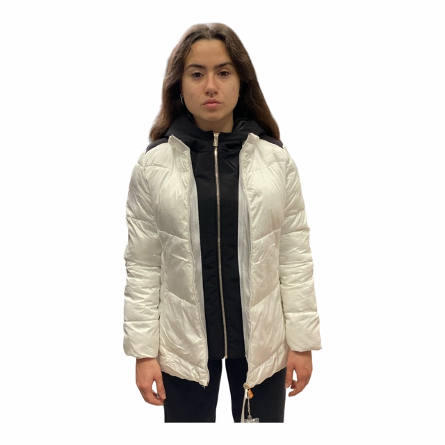 Dry Touch Yes Zee Cappotto Bimba con Cappuccio O006/QVJJ 0101 bianco perla