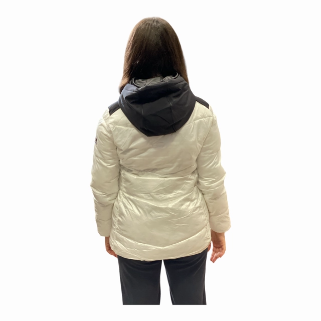 suitable for school days Yes Zee Cappotto Bimba con Cappuccio O006/QVJJ 0101 bianco perla