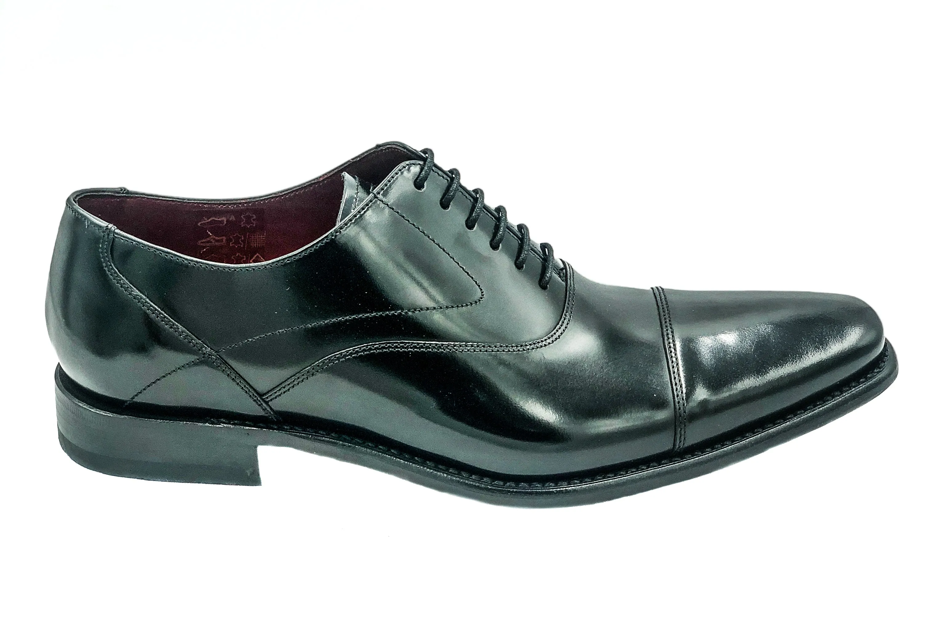 Sharp Black Polished Leather Oxford