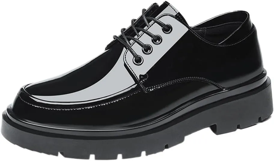 Shiny Patent Leather Men Suit Shoes Plus Size Man Casual Business Formal Shoes Thick Sole Men Office Oxfords Fashion Party Shoes