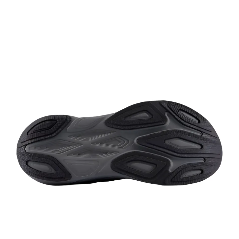 Asymmetric Lacing New Balance Men's Fresh Foam X More v6 Running Shoes in Black/Castlerock/Black Metallic AW25