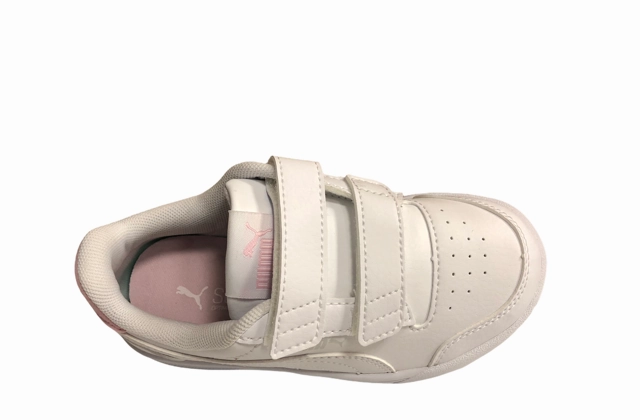 running shoes for beginner female runners Puma sneakers da bambina Shuffle V Ps 375689 04 white pink