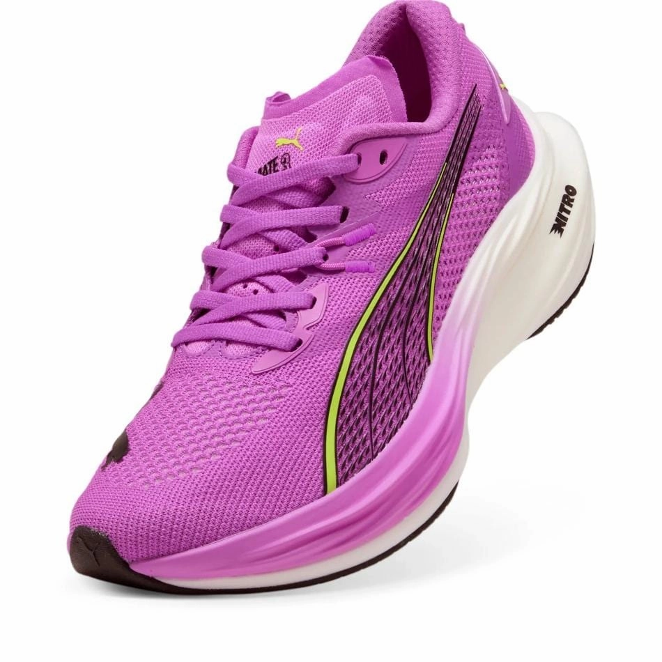 Thermoregulating Inner Layer Puma Women's Deviate NITRO 3 Running Shoes in Pure Magenta/Yellow Alert/Puma White SS25