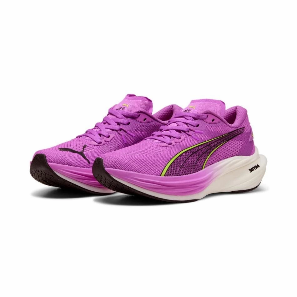 Thermoregulating Insole Strength training Puma Women's Deviate NITRO 3 Running Shoes in Pure Magenta/Yellow Alert/Puma White SS25