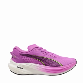 Puma Women's Deviate NITRO 3 Running Shoes in Pure Magenta/Yellow Alert/Puma White SS25 Reinforced toe