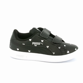 Puma sneakers da bambina con velcro Smash v2 L Studs V PS 374844 01 black Stability Guide Rail Ventilated Uppers