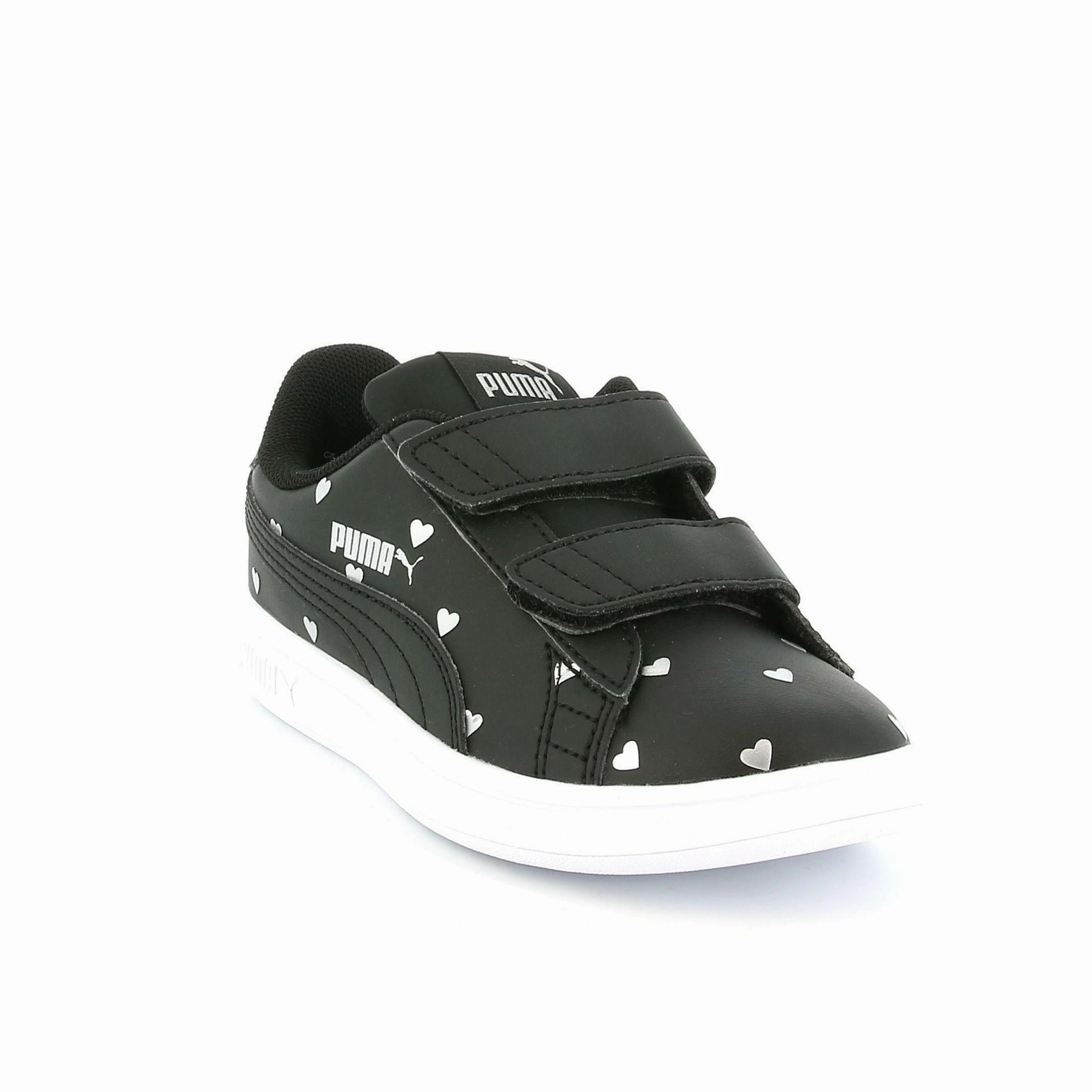 Tongue Hold System Puma sneakers da bambina con velcro Smash v2 L Studs V PS 374844 01 black