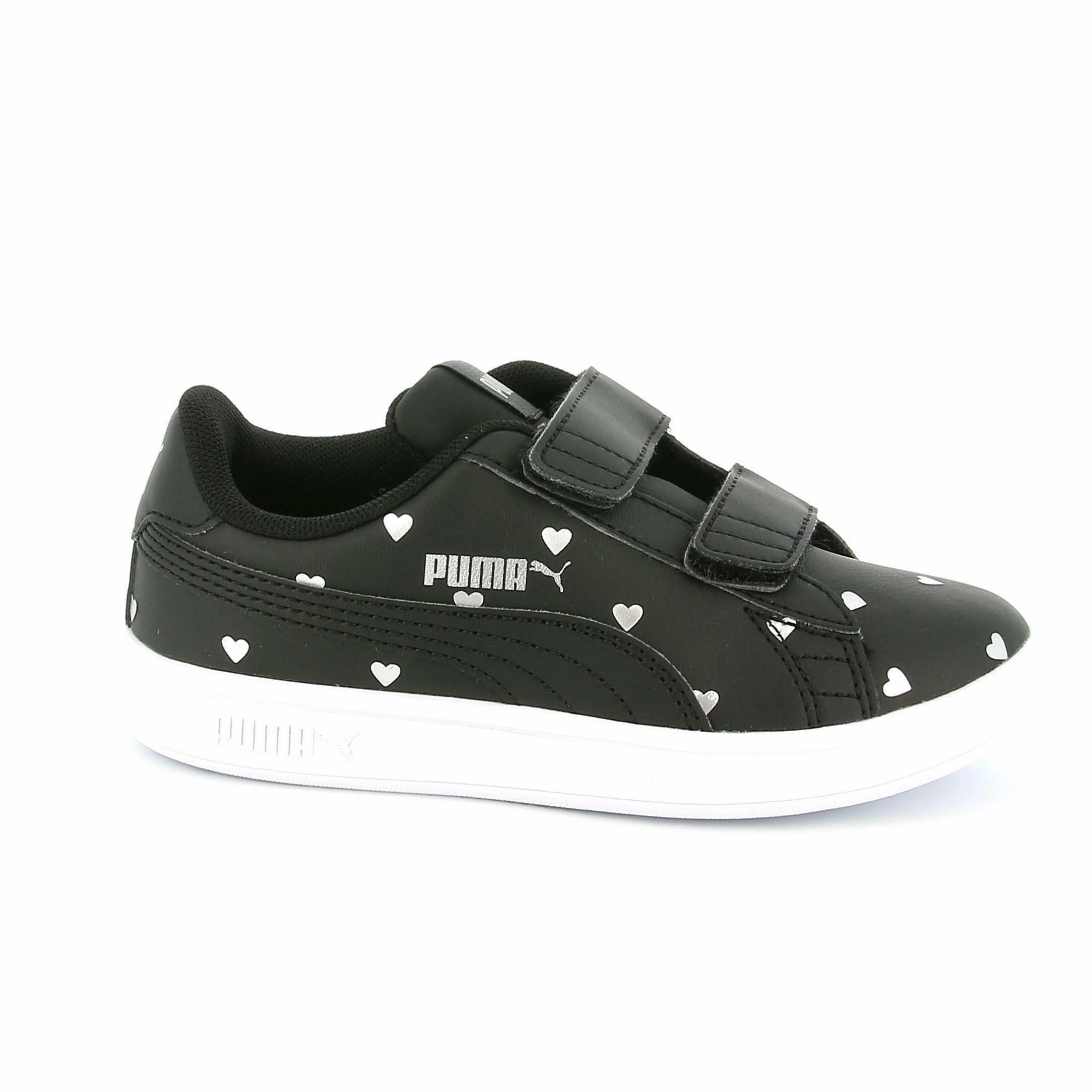 Puma sneakers da bambina con velcro Smash v2 L Studs V PS 374844 01 black Stability Guide Rail Ventilated Uppers