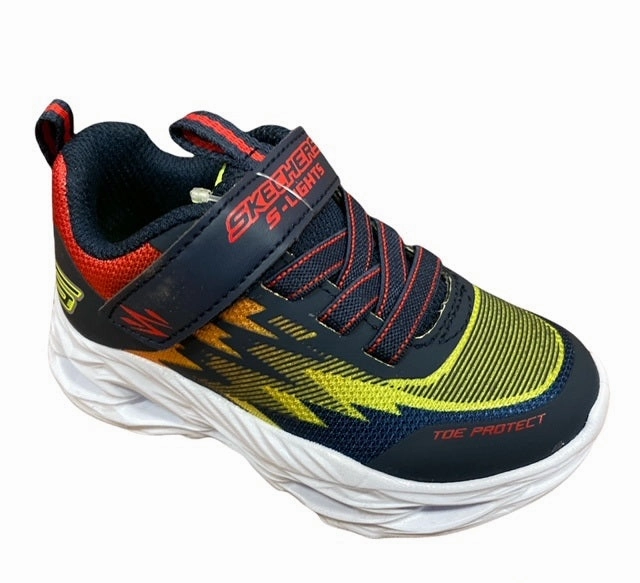 flexible insole shoes padded collar running shoes Skechers scarpa da ginnastica con luci da bambino S Light Vortex Flash Zorent 400600N/NVMT blu