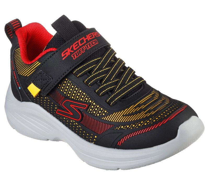 Skechers scarpa da ginnastica da bambino Hyper Blitz Hydro Tronix 403861L/BKRD nero rosso padded - tongue shoes Flexible Running Tech