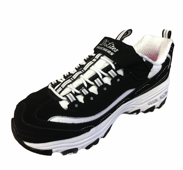 Skechers sneakers da bambina e ragazza D'Lites Crowd Appeal 80588L BKW nero bianco Abrasion Resistant Welding