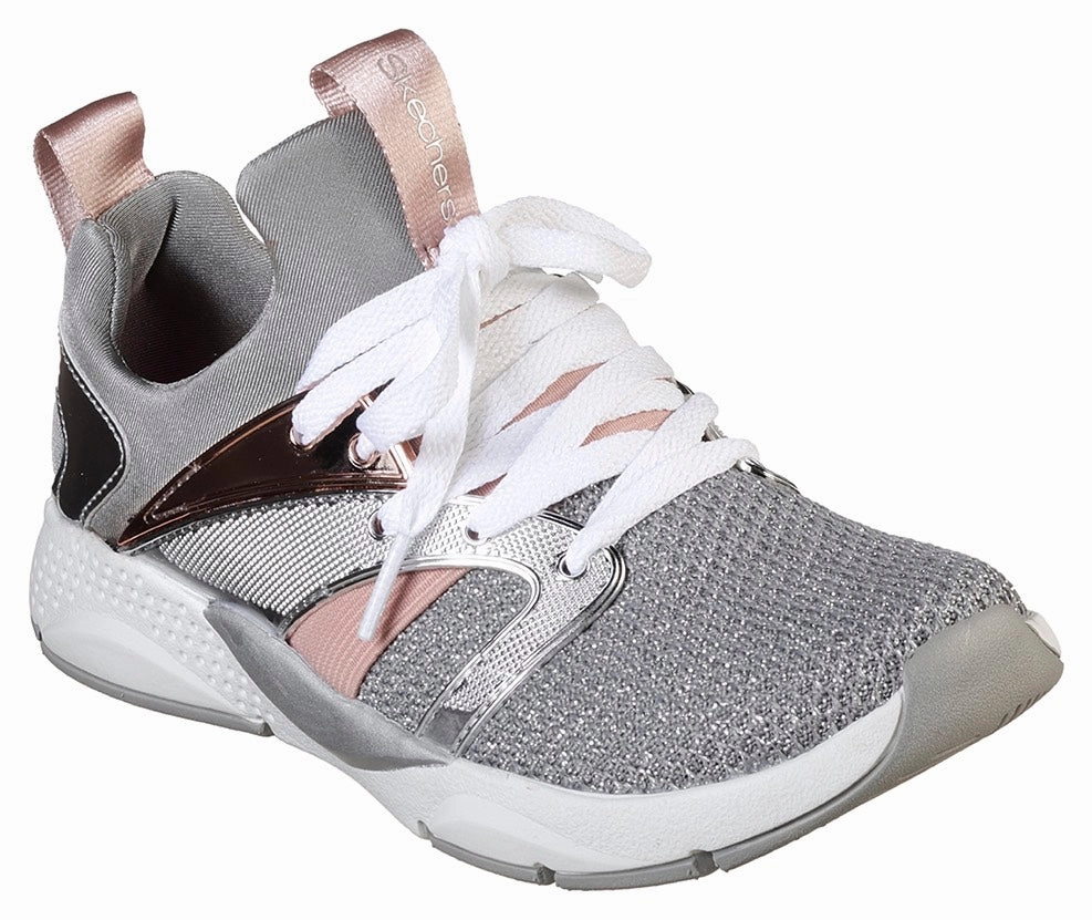 Comfortable Sockliner Skechers sneakers da bambina e ragazza Shine Status 84853L SIL argento
