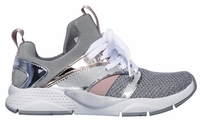 Skechers sneakers da bambina e ragazza Shine Status 84853L SIL argento amateur friendliness