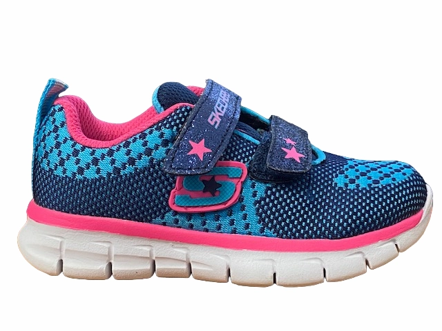 Padded collar design Great functionality Skechers sneakers da bambina Synergy Knittabit 80844N NVHP blu