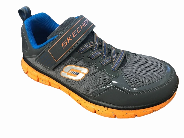 Ankle hug aerobic dancers' shoes Skechers sneakers da bambino Synergy 2.0 95512L CCOR grigio arancio