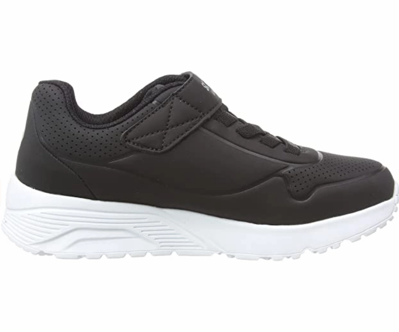 high - arch shoe support Skechers sneakers da ragazzi con laccio elastico e velcro Uno Lite Vendox 403695L/BLK nero