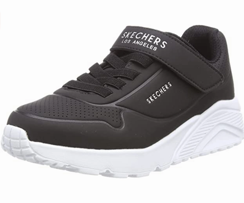 Skechers sneakers da ragazzi con laccio elastico e velcro Uno Lite Vendox 403695L/BLK nero Bold Patterns Stability running