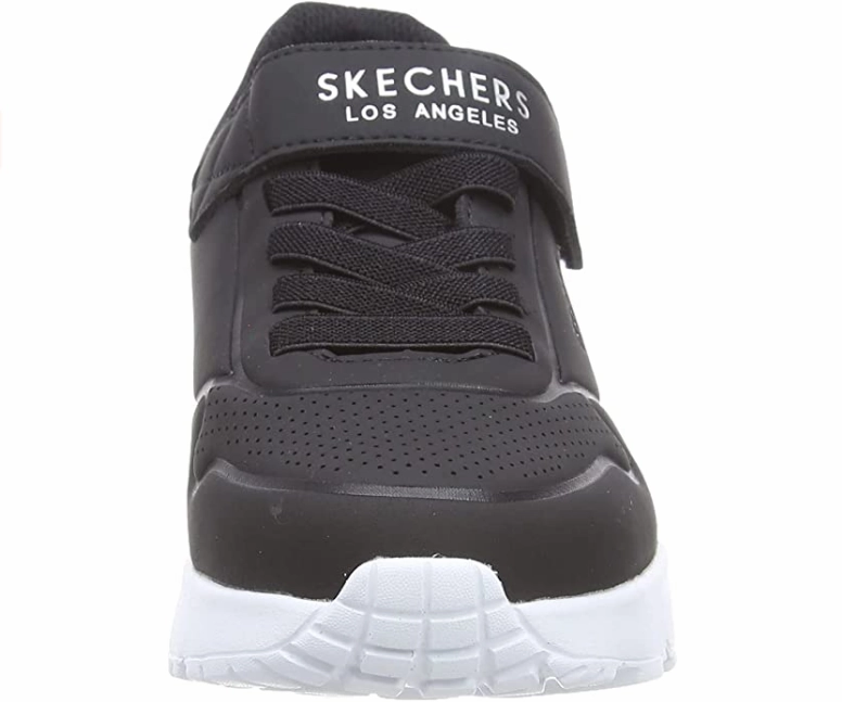 Reflective Safety Detailing Comfortable Midsole Skechers sneakers da ragazzi con laccio elastico e velcro Uno Lite Vendox 403695L/BLK nero