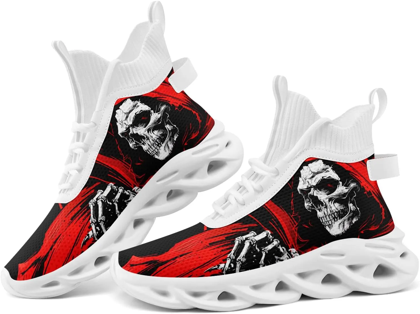 Skull Running Shoes for Men Women Fashion Sneakers Lightweight Breathable Athletic Trainer Walking Tennis Shoes