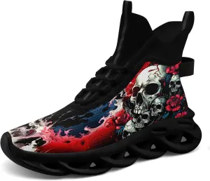 Skull Running Shoes for Men Women Fashion Sneakers Lightweight Breathable Athletic Trainer Walking Tennis Shoes