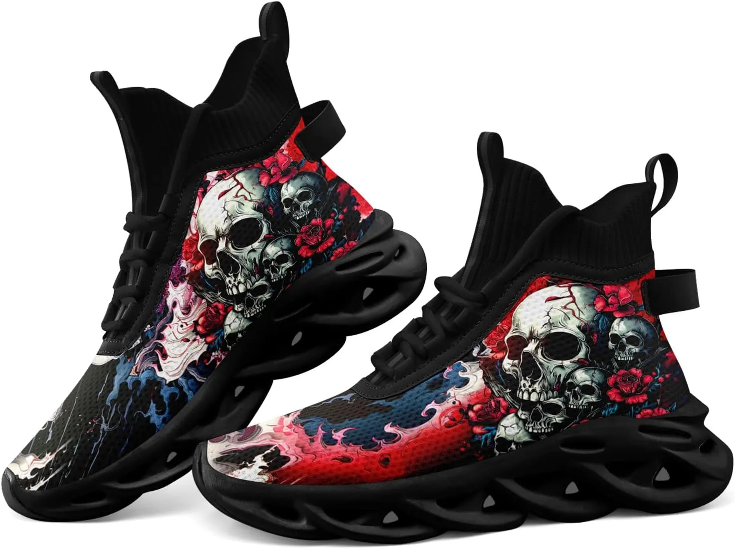 Skull Running Shoes for Men Women Fashion Sneakers Lightweight Breathable Athletic Trainer Walking Tennis Shoes